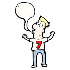 cartoon man in number seven shirt