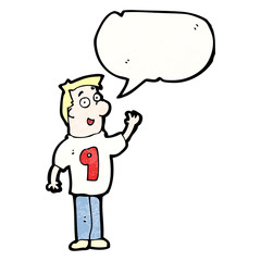 cartoon man in number nine shirt