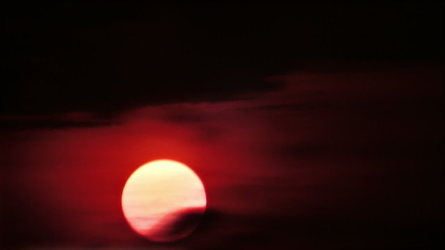 Tropical sun quickly rises up in timelapse. FullHD 1080p.