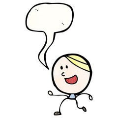 cartoon running boy