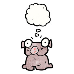 cartoon confused little dog