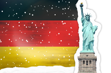 Germany Flag Snowflakes Statue of Liberty