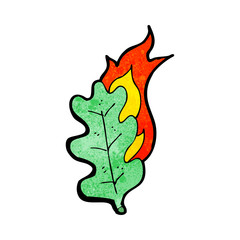 cartoon burning leaf