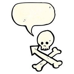 skull and crossbones arrow symbol