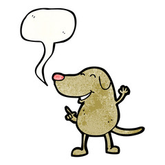 cartoon dog with speech bubble
