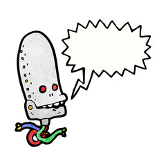 spooky robot head cartoon