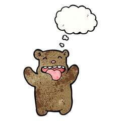 cartoon funny bear wtih thought bubble