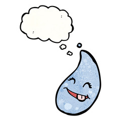 cartoon happy raindrop