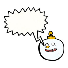 cartoon snowman christmas bauble
