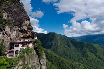 Tiger's nest monastery or Taktsang  Monastery  is a Buddhist temple complex which clings to a cliff, 3120 meters above the sea level on the side of the upper Paro valley, Bhutan.