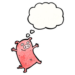 cartoon dancing pig