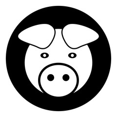 Pig symbol button.