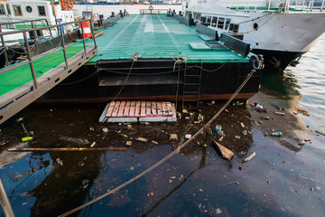 Мусор в море. Бухта Золотой рог. Владивосток.