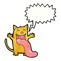 cartoon cat with speech bubble