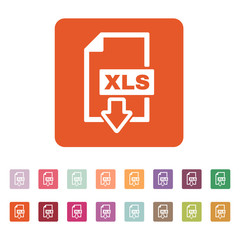 The XLS icon. File format symbol. Flat