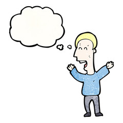 cartoon man with thought bubble