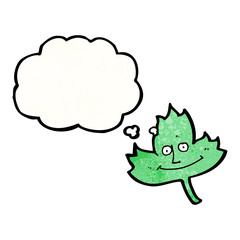 cartoon leaf with thought bubble
