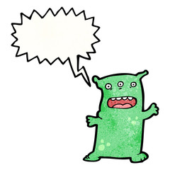 cartoon alien monster shouting