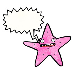 cartoon starfish with speech bubble