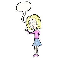 cartoon blond woman answering question