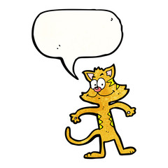 cartoon cat with speech bubble