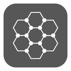 The molecule icon. Atom and chemistry, dna, physics symbol. Flat