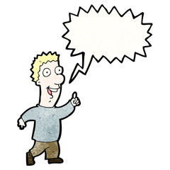 cartoon excited man talking