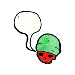 skull in hat cartoon
