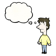 Obraz premium cartoon unsure boy