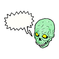 cartoon skull with speech bubble
