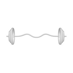 Barbell in silver and white design