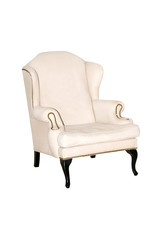 antique arm chair on white background
