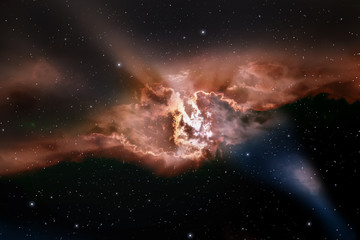 Obraz na płótnie Canvas Space background with nebula and stars.