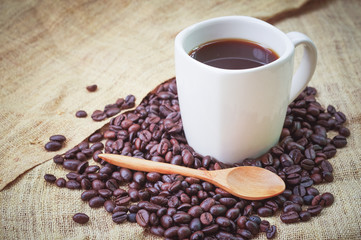 Coffee with filter effect retro vintage style