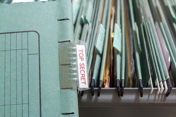Obraz premium File folders in a filing cabinet
