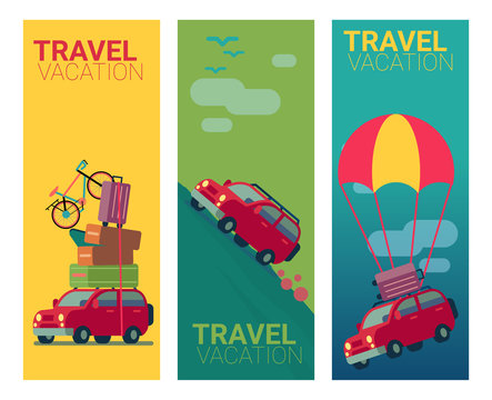 flat design travel  banner vector illustration