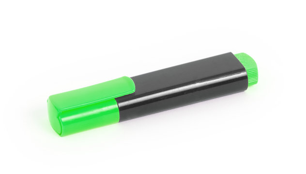 Green highlighter isolated