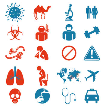 Icon set of Mers virus