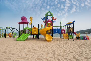 Modern children playground in park