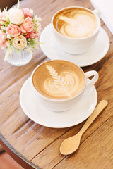 Cup of coffee latte art