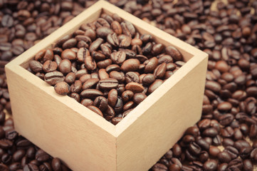 Coffee Beans with filter effect retro vintage style