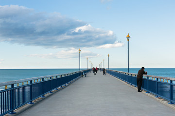 Tourists on New Brighton Pier,