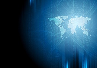 Dark blue tech binary system background