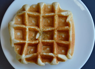 waffle on the dish