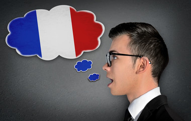 Man learn speaking french