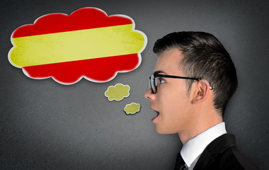 Man learn speaking spanish