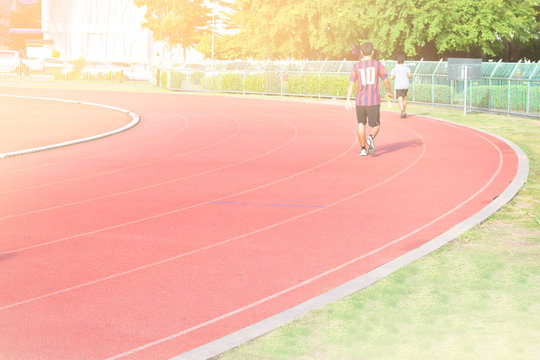 Running track for the athletes background