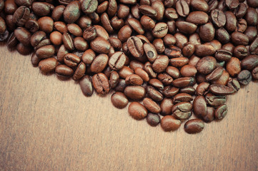 Coffee Beans with filter effect retro vintage style