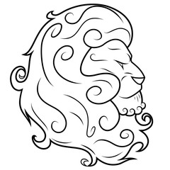 Lion head vector illustration 3