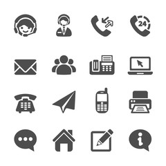 contact us icon set, vector eps10